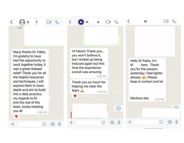 screenshot of patient text message