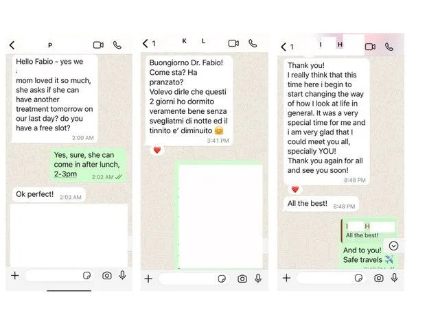 screenshot of patient text message