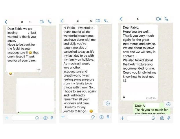 screenshot of patient text message