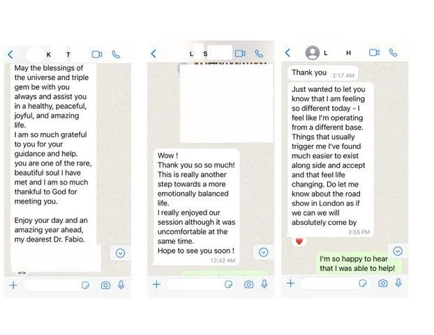 screenshot of patient text message