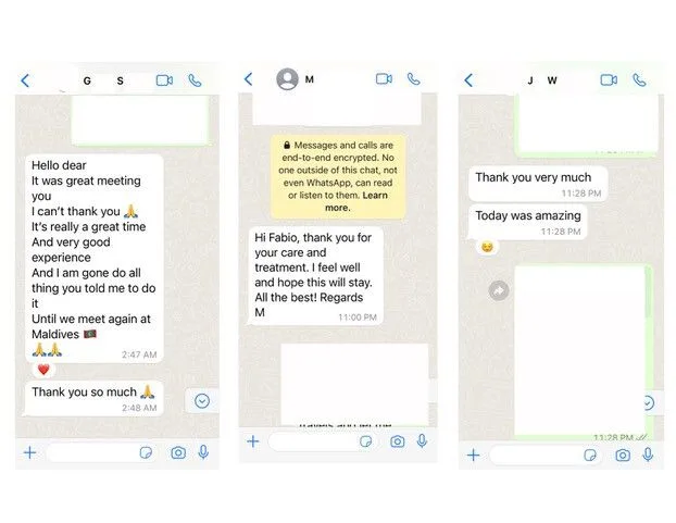 screenshot of patient text message