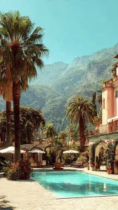 resort pool in scenic valley