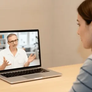 woman using telehealth